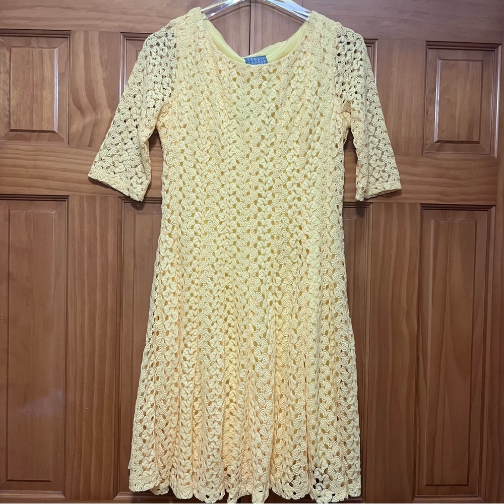 Rabbit Rabbit Rabbit Yellow Crochet Dress Size 6 NWT